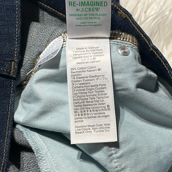 NWOT Boot Crop Raw Hem Mid Rise Denim Jeans Dark Wash - Picture 10 of 11